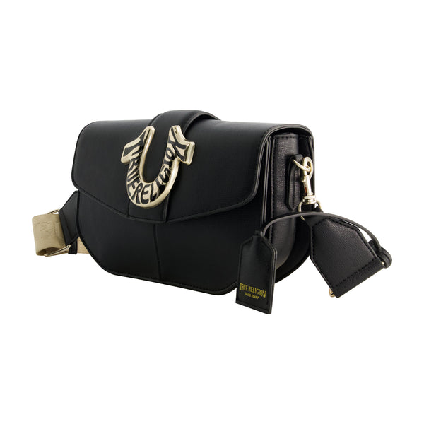 Concept One True Religion Shoulder Bag With Signature Logo Accent BLACK