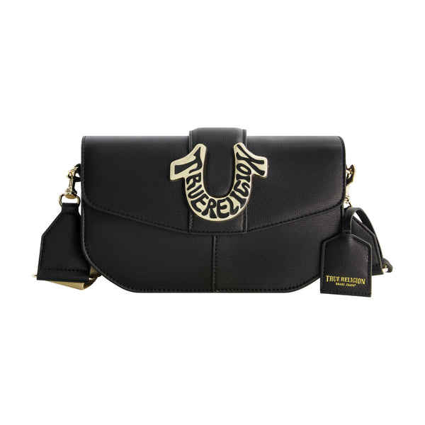concept one True Religion Shoulder Bag with Signature Logo Accent BLACK