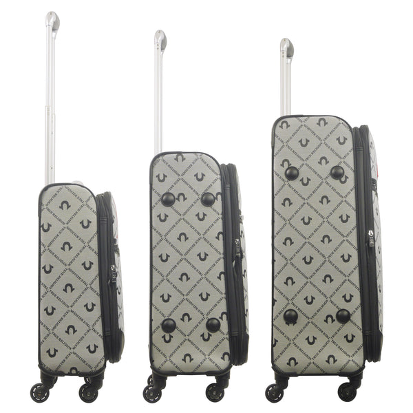 Concept One True Religion Soft Sided 3 Pc Spinner Luggage Set BLACK