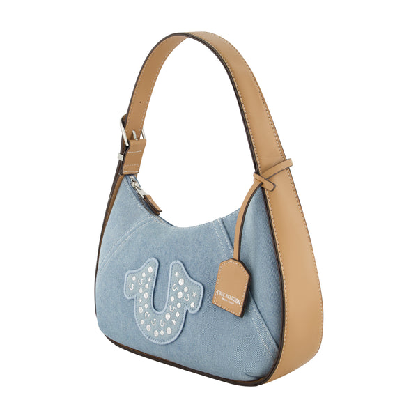 Concept One True Religion Strudded Logo Denim Hobo Light Blue