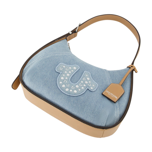 Concept One True Religion Strudded Logo Denim Hobo Light Blue