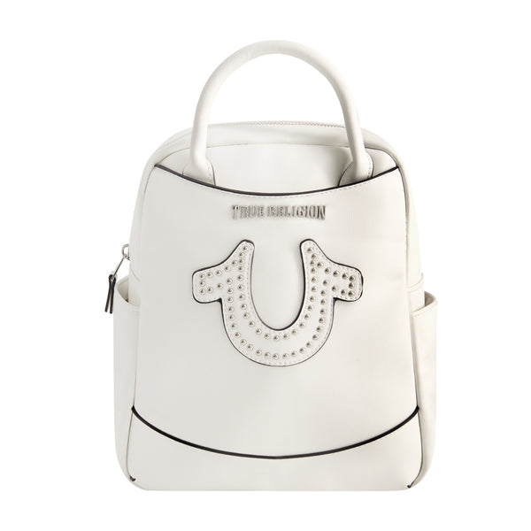 concept one True Religion Studded Horseshoe Mini Backpack White