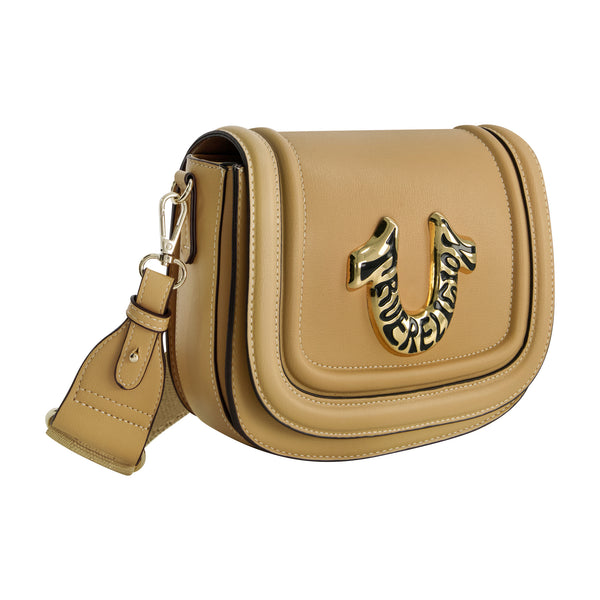 Concept One True Religion Women's Crossbody Bag With Branded Logo Detail CAMEL