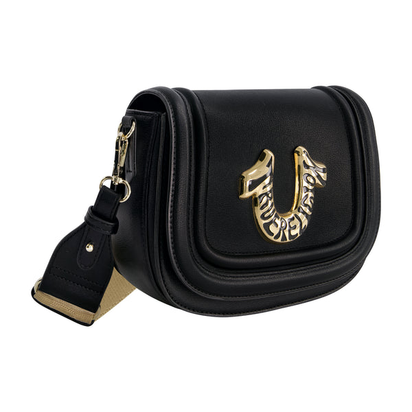 Concept One True Religion Women's Crossbody Bag With Branded Logo Detail BLACK