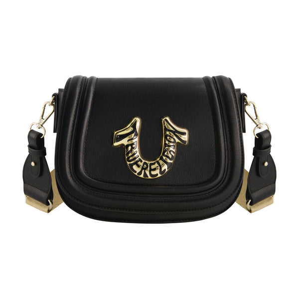 concept one True Religion Women's Crossbody Bag with Branded Logo Detail BLACK