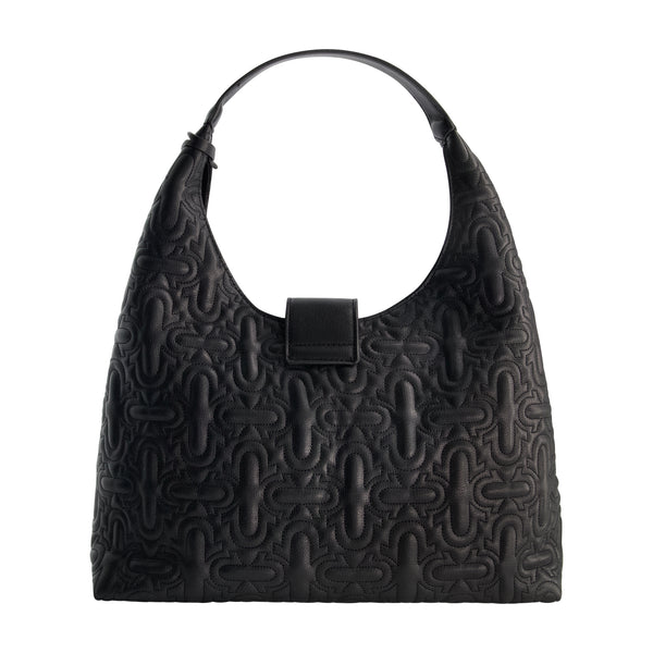 Concept One True Religions Quilted Horseshoe Medium Hobo BLACK