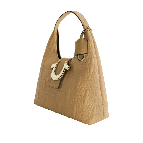 Concept One True Religions Quilted Horseshoe Medium Hobo CAMEL