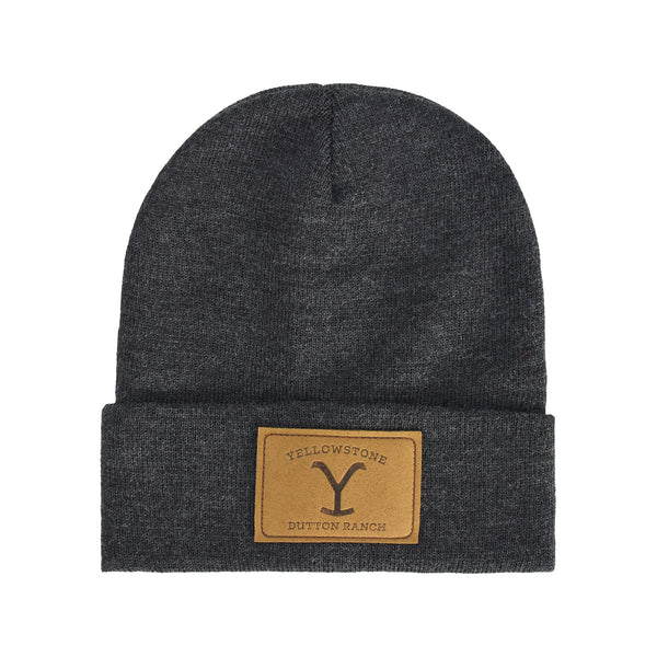 concept one Yellow Stone Pu Patch Beanie Dark Heather