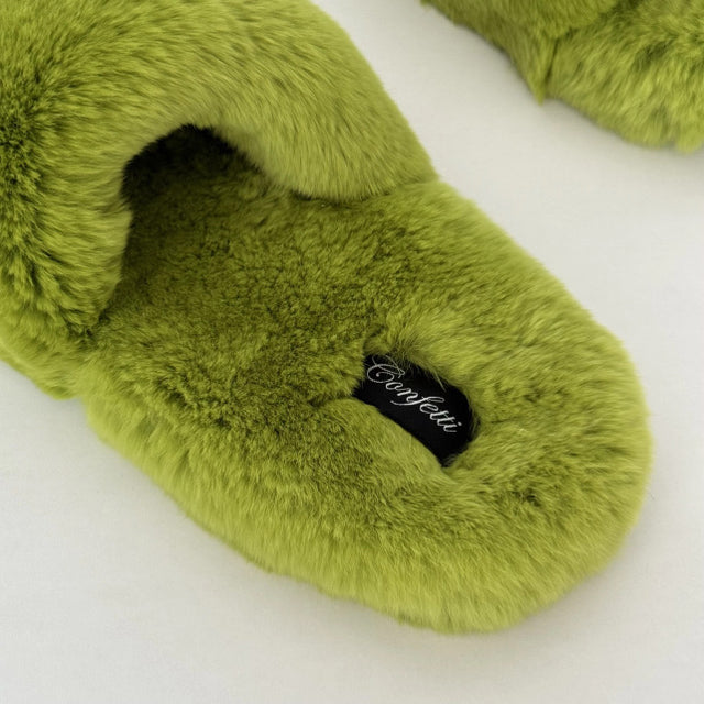 Confetti Confetti Fur Slippers (3 Colors )