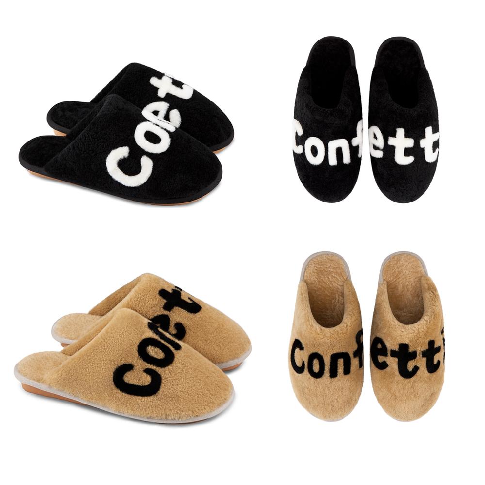 confetti Confetti Lamb Logo Slippers look