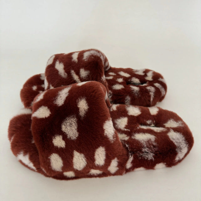 confetti Confetti Spotted Fur Slippers