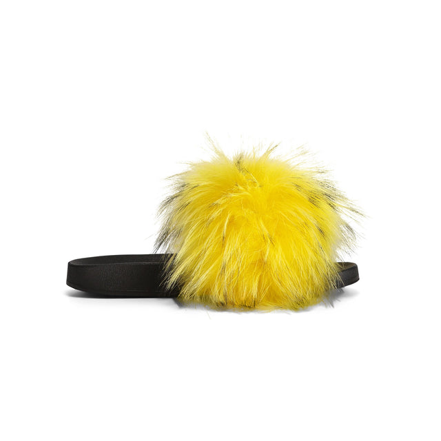 Confetti Confetti Neon Fox Fur Slides Limited Addition