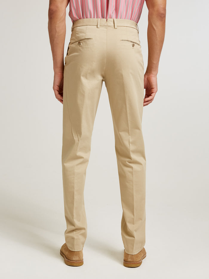 Connolly Beige Cotton Comfort Trouser