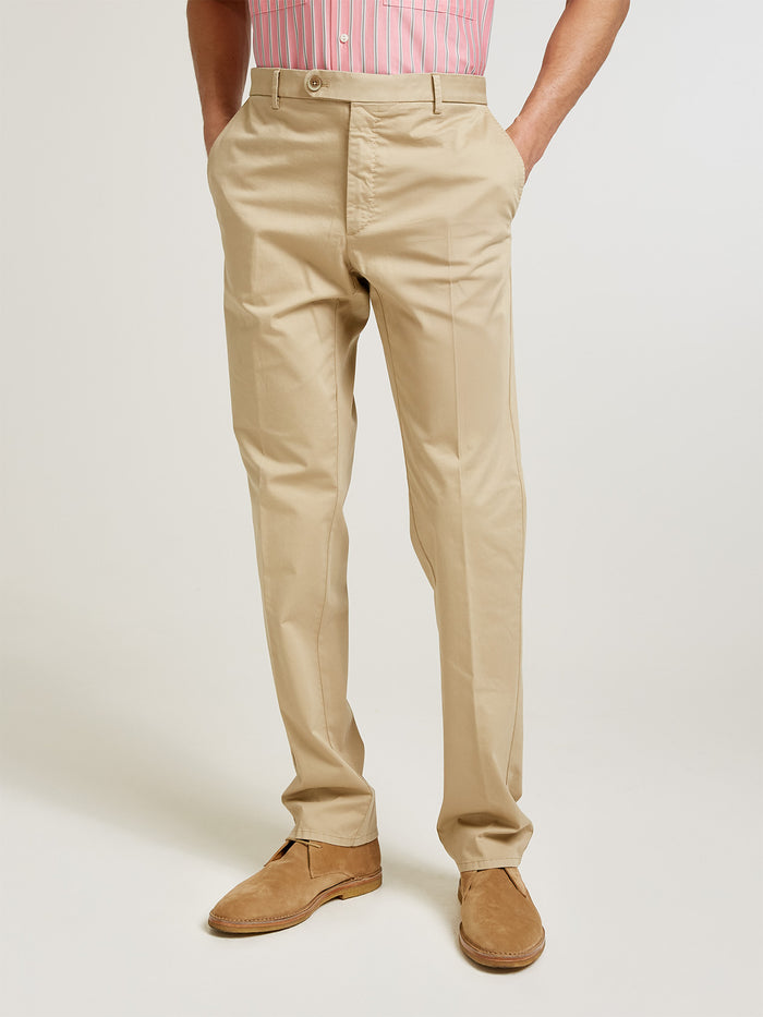 connolly Beige Cotton Comfort Trouser