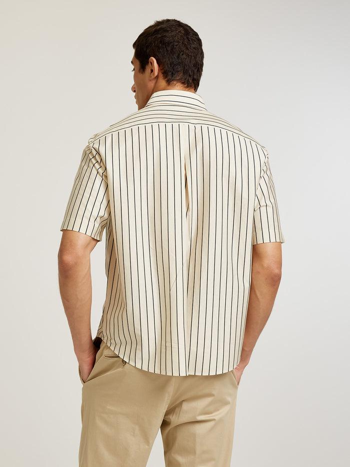 Connolly Beige Stripe Short Sleeve Shirt