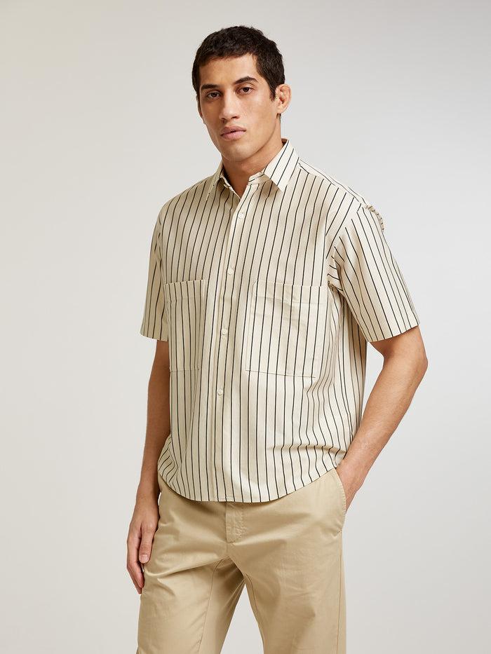 connolly Beige Stripe Short Sleeve Shirt
