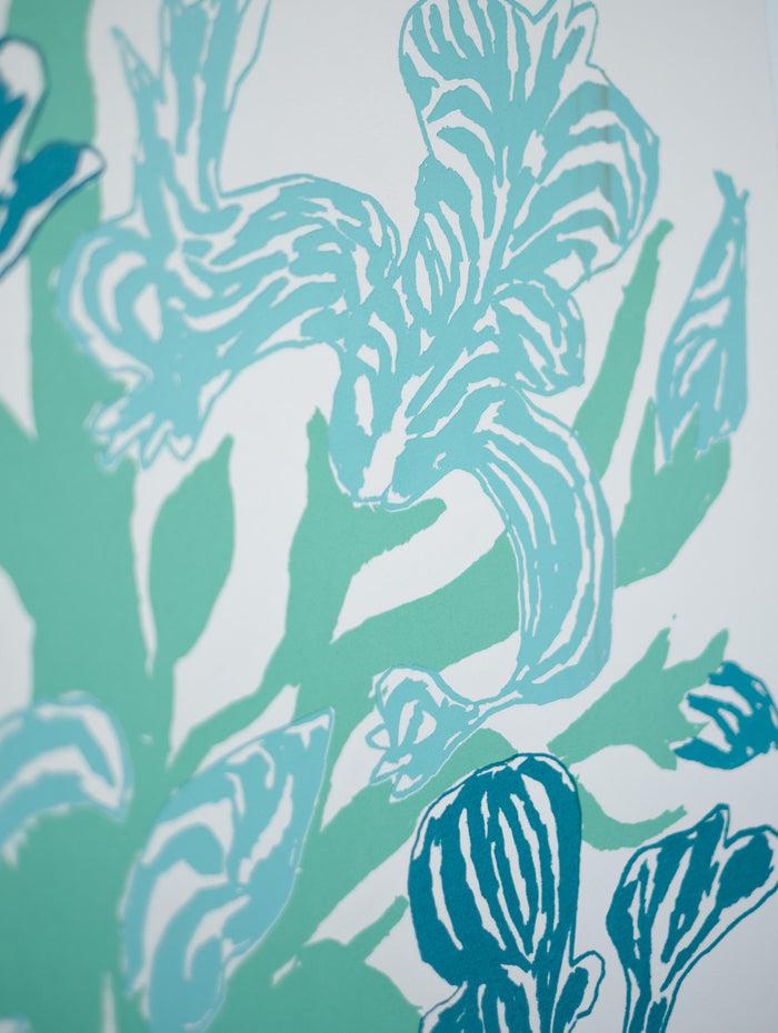 Connolly Blue Cut Flowers: Triptych Screen Print