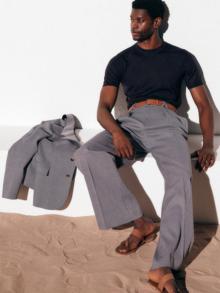 Connolly Blue Oxford Bag Trousers