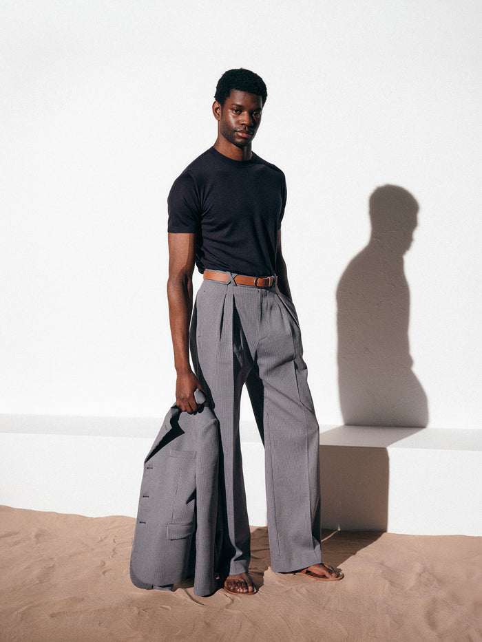 connolly Blue Oxford Bag Trousers