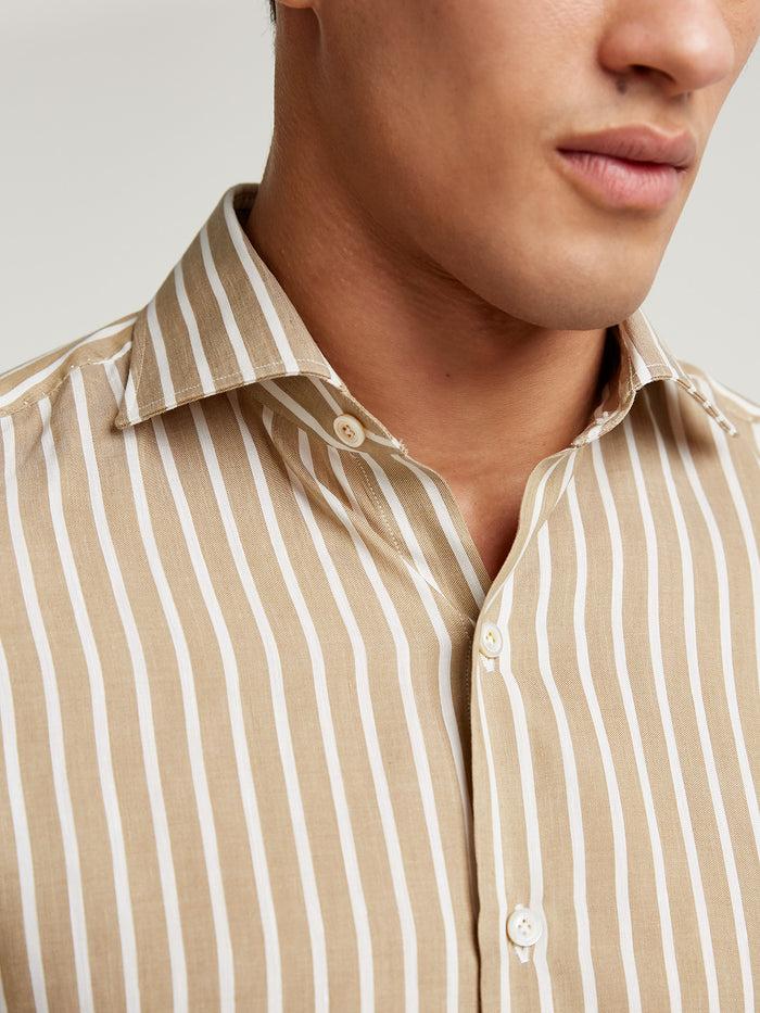 Connolly Brown Stripe Cotton Shirt