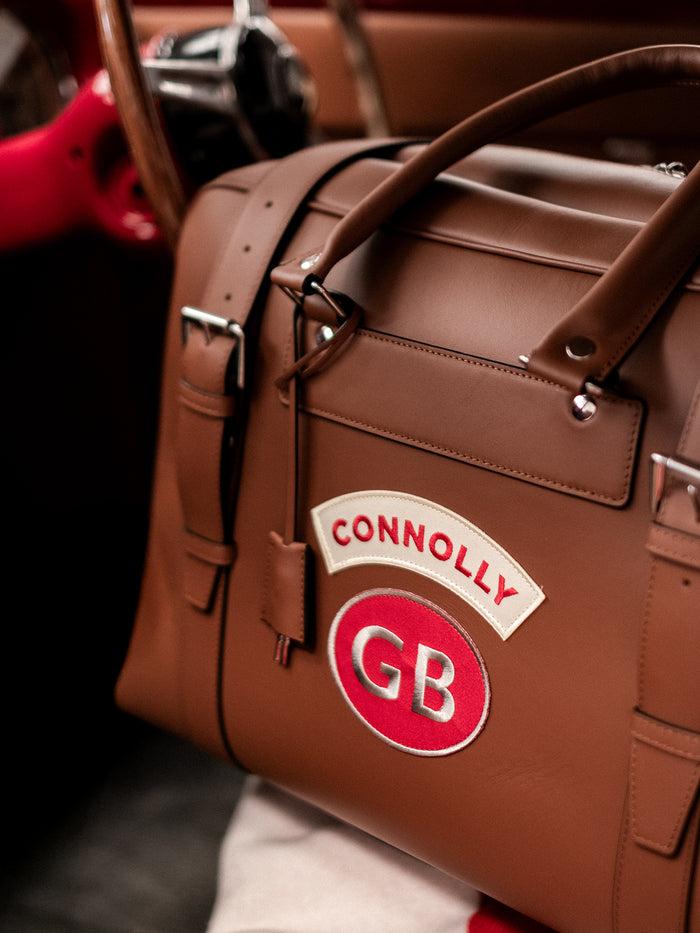 Connolly Dark Tan Sports Grip Bag With Badges