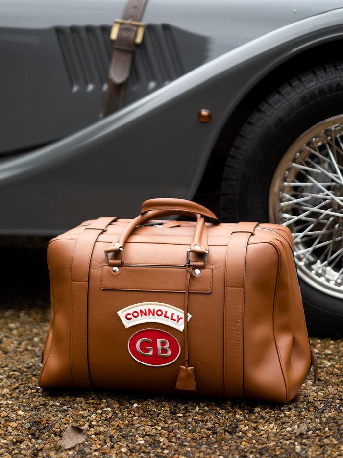 Connolly Dark Tan Sports Grip Bag With Badges