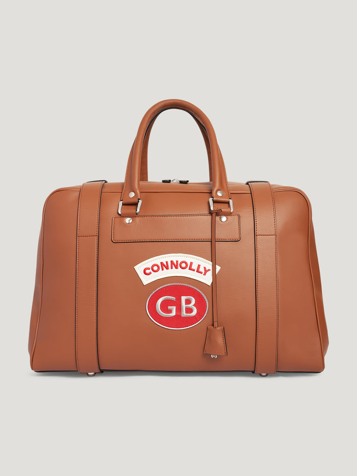 connolly Dark Tan Sports Grip Bag with Badges