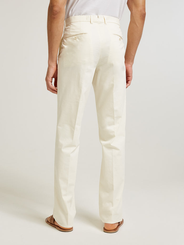 Connolly Ecru Cotton Comfort Trousers