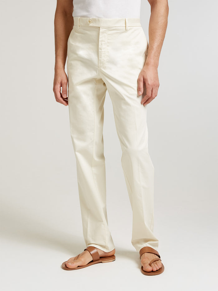 connolly Ecru Cotton Comfort Trousers