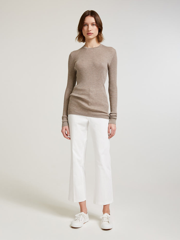 Connolly Light Grey Skinny Rib Crew