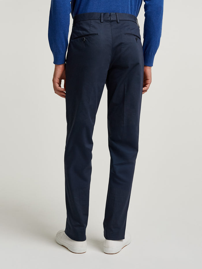 Connolly Navy Cotton Comfort Trouser