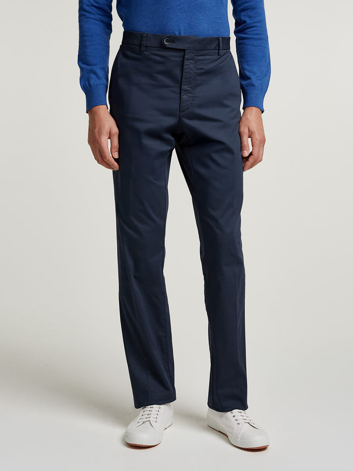 connolly Navy Cotton Comfort Trouser