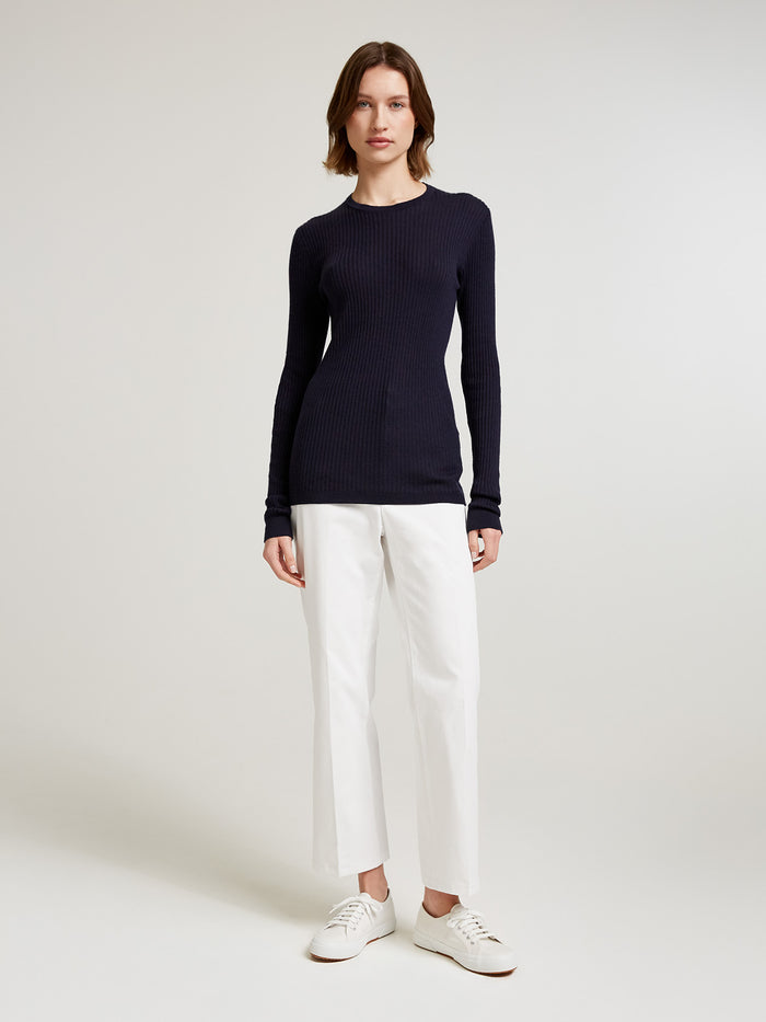 Connolly Navy Skinny Rib Crew