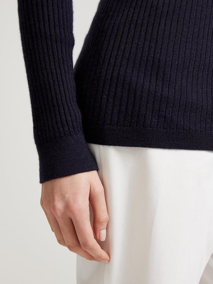 Connolly Navy Skinny Rib Crew