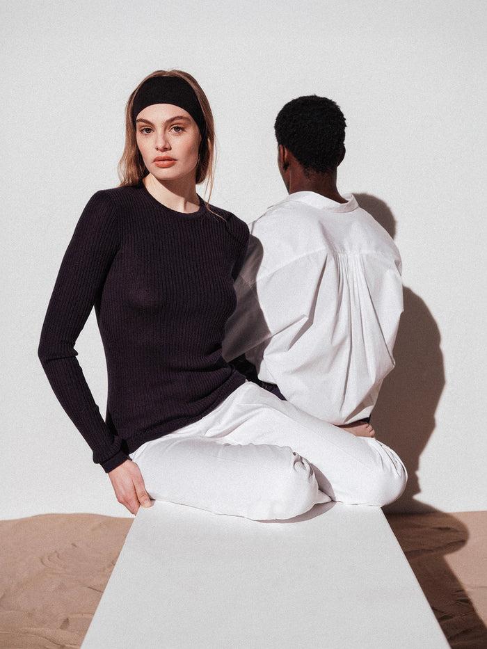 connolly Navy Skinny Rib Crew