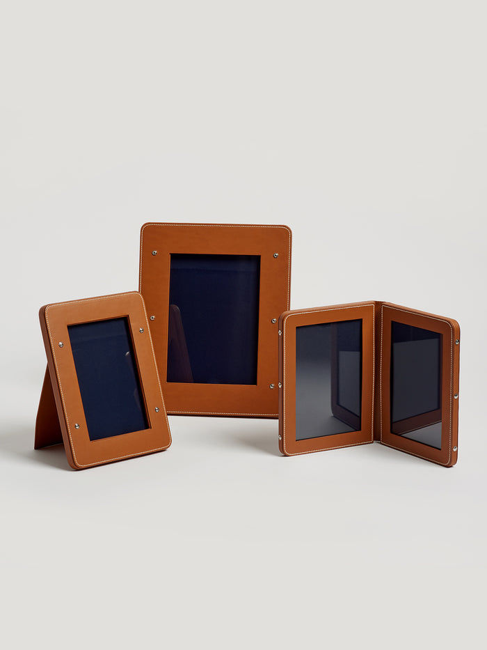 Connolly Tan Leather Large Photo Frame