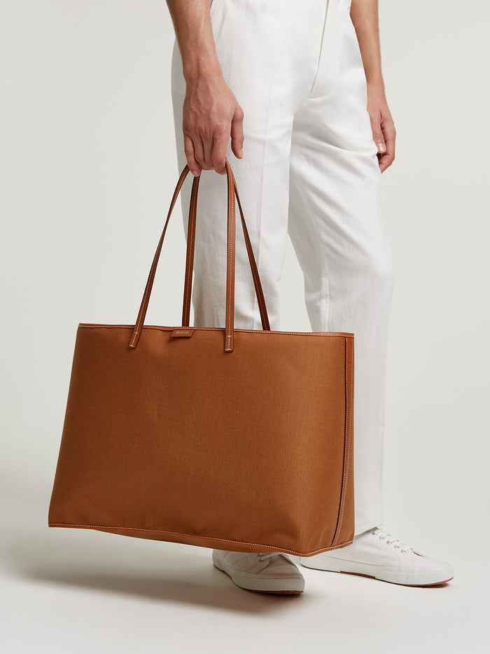 Connolly XL Tan Canvas Tote Bag