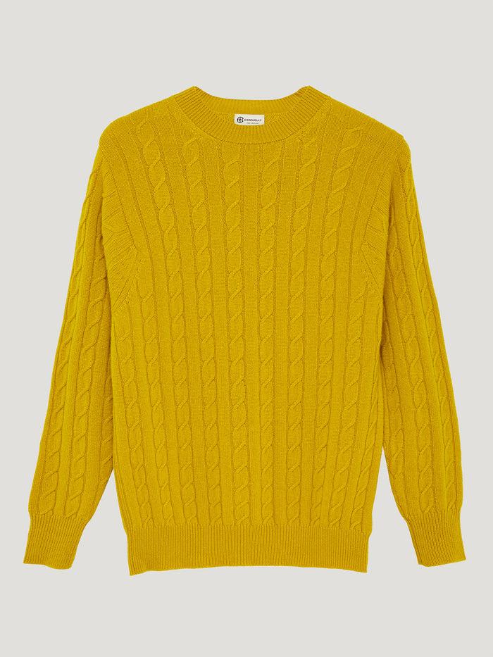 connolly Yellow Favourite Cable Sweater