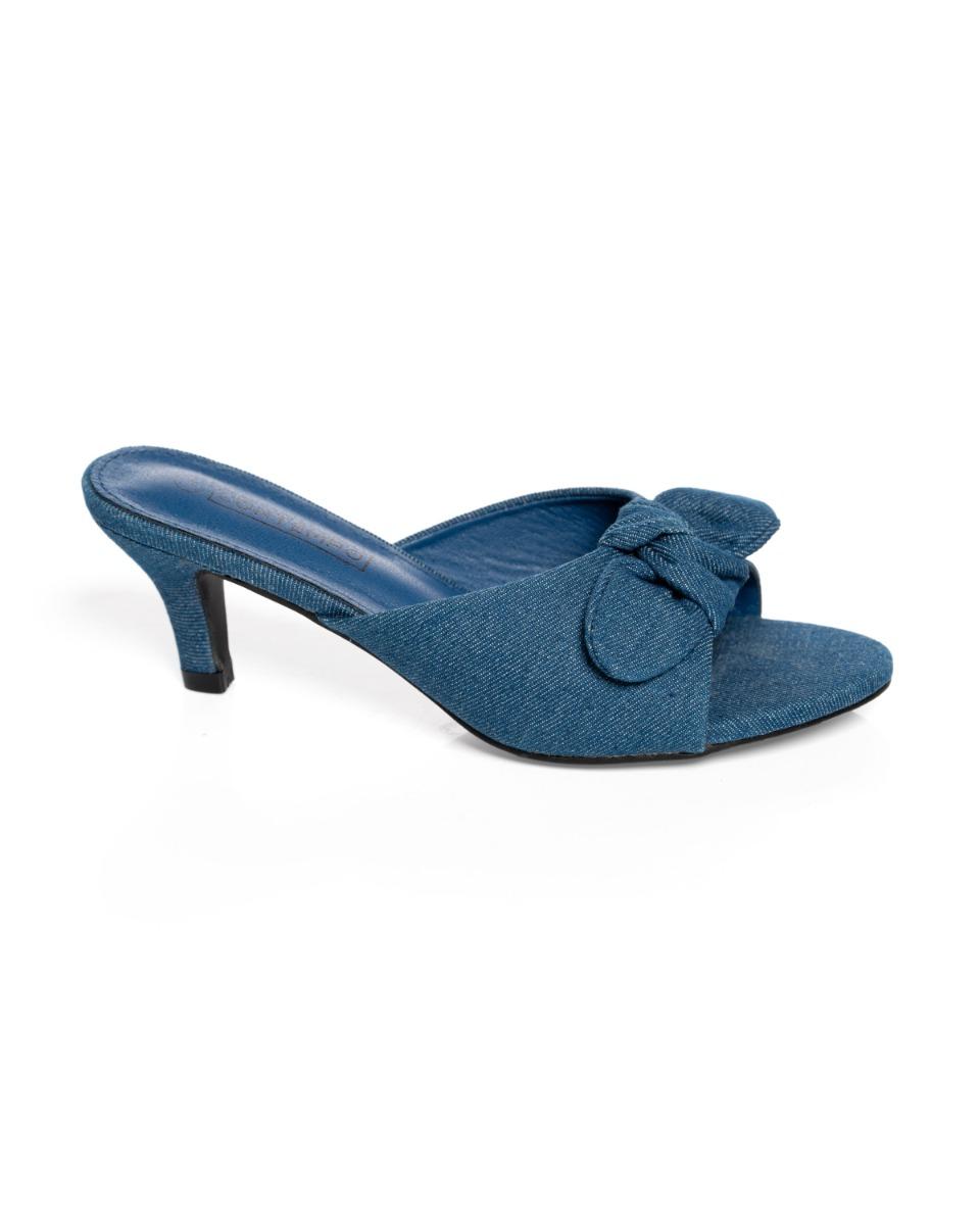 Contempo Bow Denim Slide