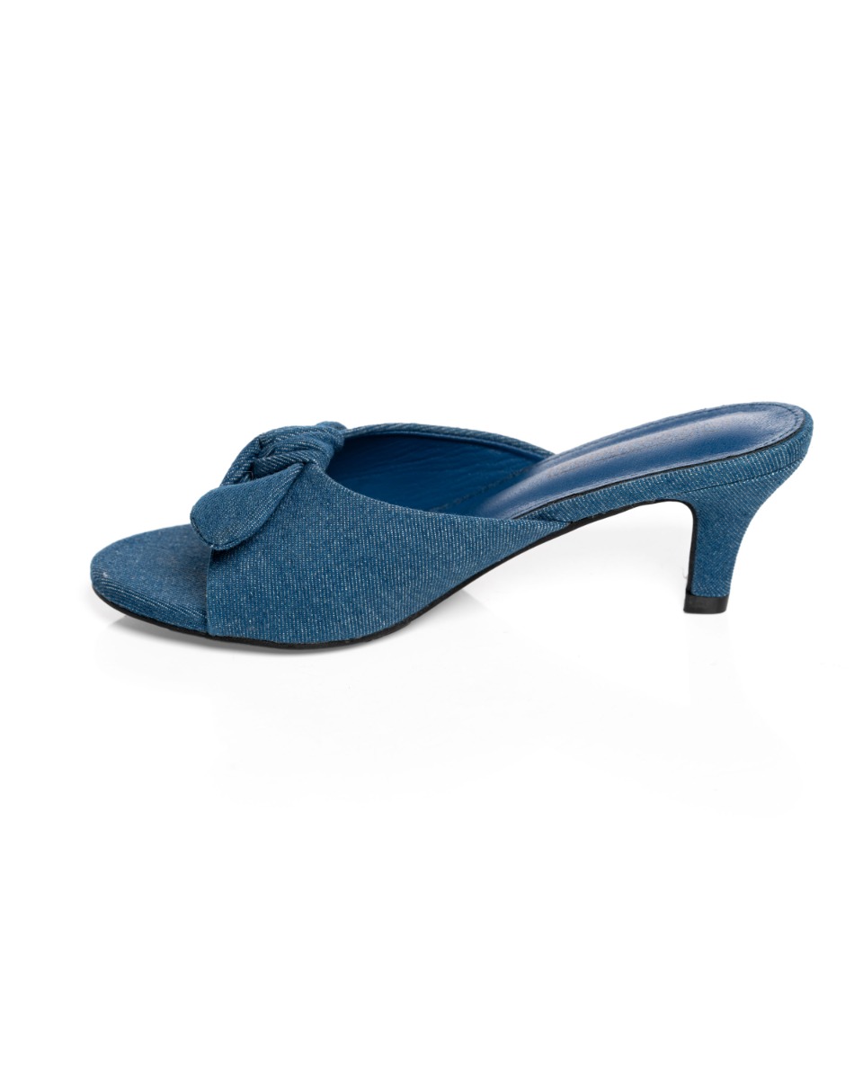 Contempo Bow Denim Slide