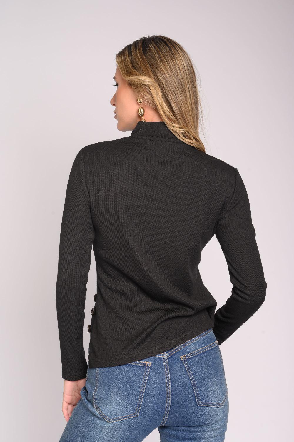 Contempo Brush Knit Button Top