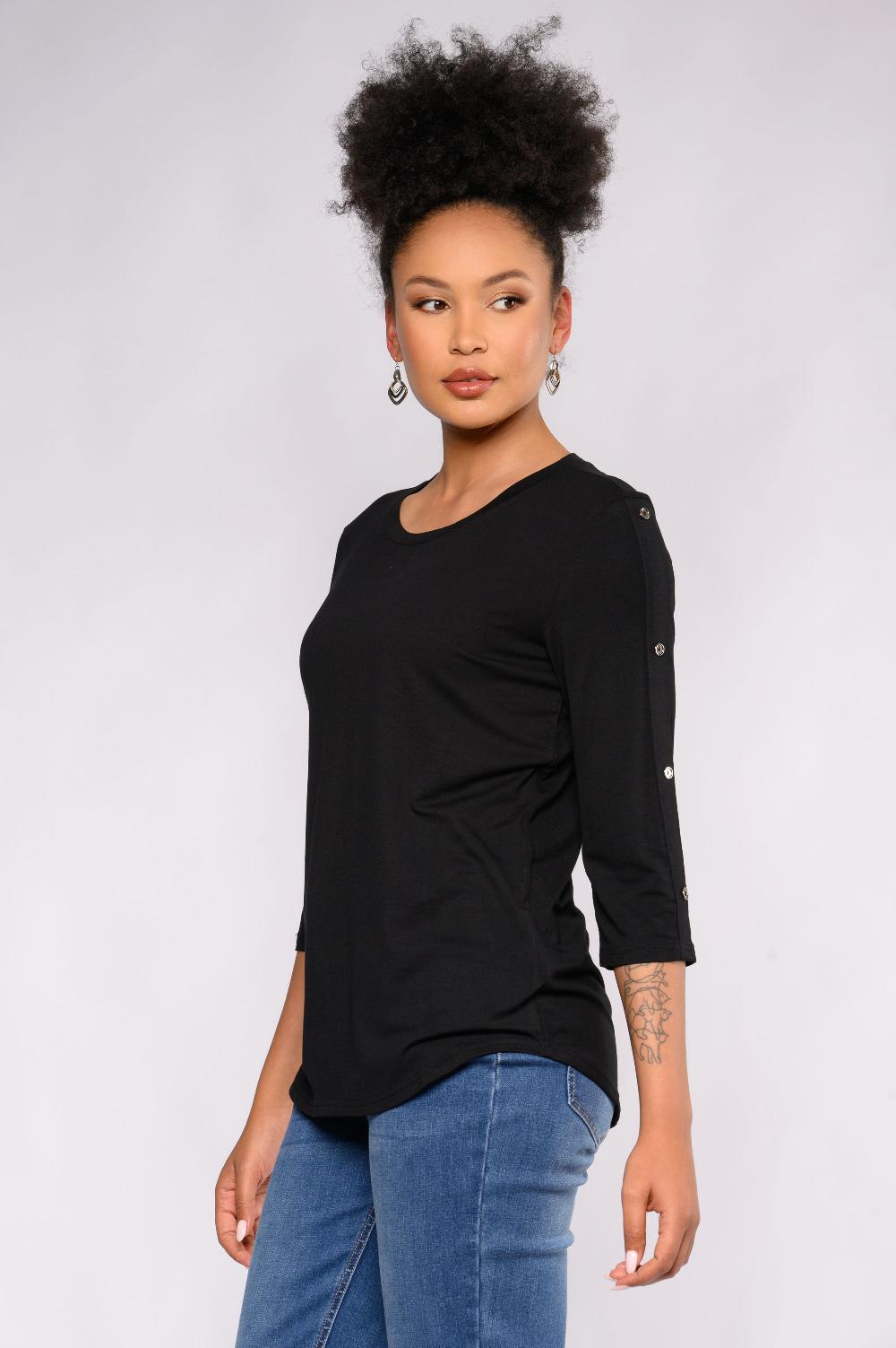 Contempo Button Knit Top