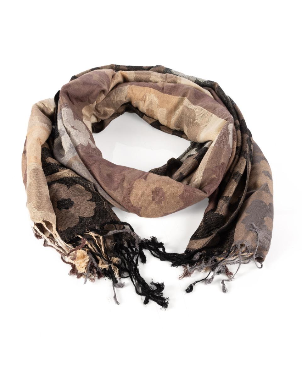 Contempo Checked Flower Print Scarf