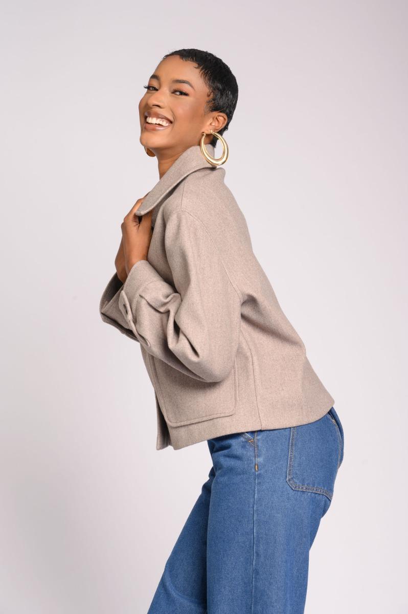 Contempo Crop Melton Jacket