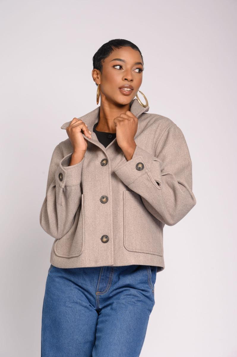 contempo Crop Melton Jacket