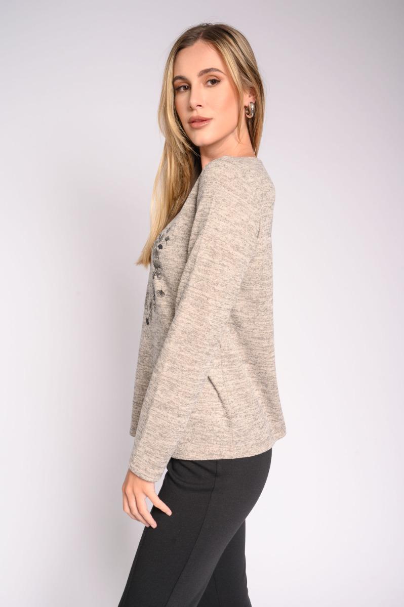 Contempo Embellished Knit Top
