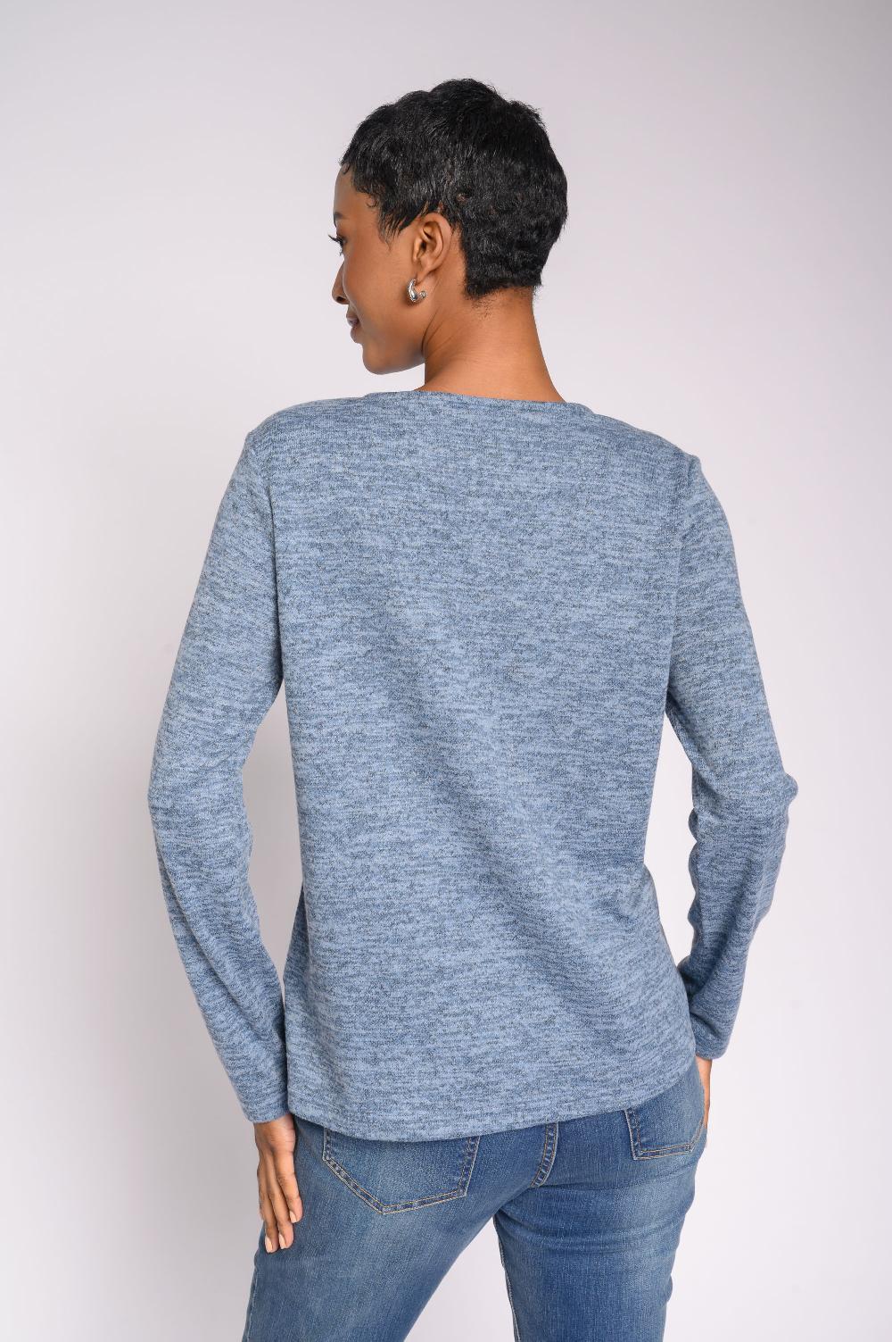 Contempo Feather Bling Knit Top