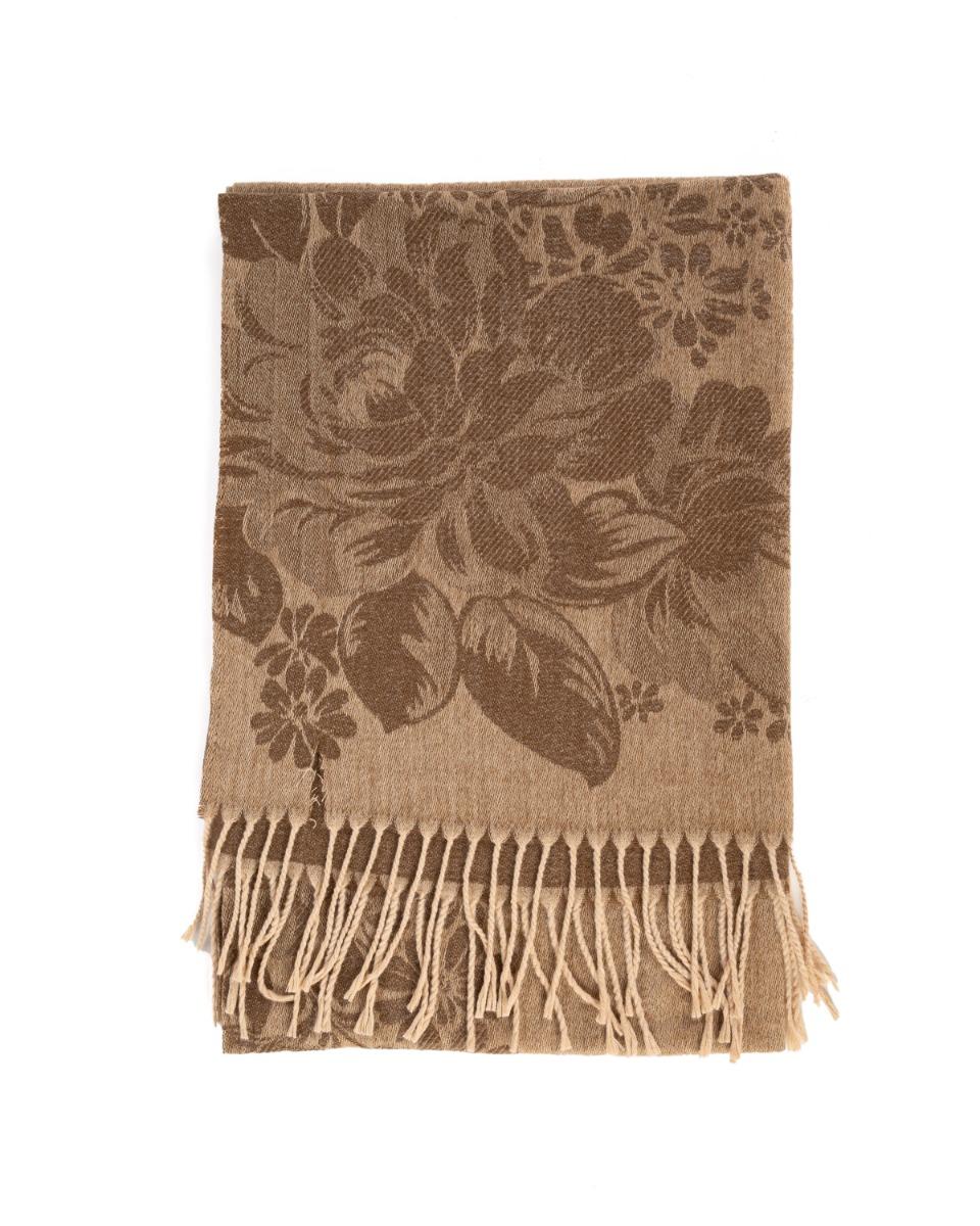 contempo Flower Print Tassel Scarf