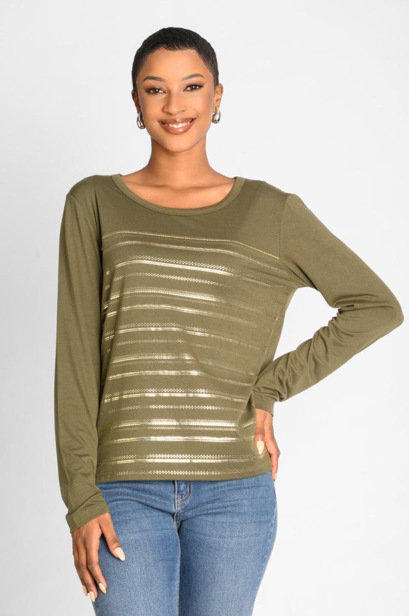 contempo Foil Knit Top