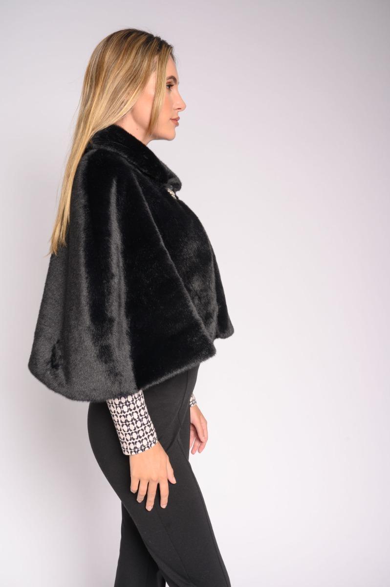 Contempo Fur Brooch Cape